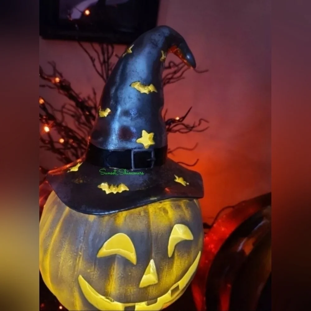 WHITE PUMPKIN HEAD JACK-O-LANTERN LIGHT UP HALLOWEEN (20